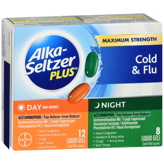 Alka-Seltzer Plus Day & Night Multi-Symptom Cold & Flu Liquid Gels 20ct