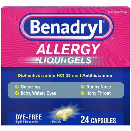 Benadryl Allergy Dye-Free Liquigels 24ct