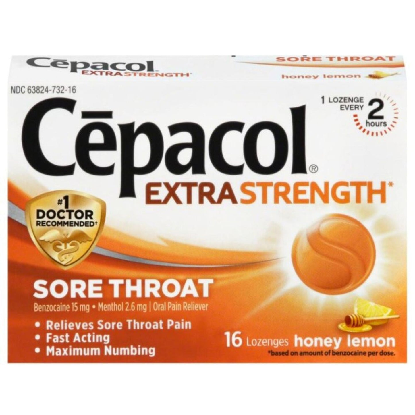 Cepacol Extra Strength Sore Throat Honey Lemon Lozenges 16ct