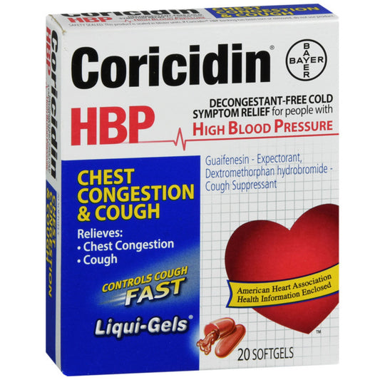 Coricidin HBP Chest Congestion & Cough Liquid Gels 20ct