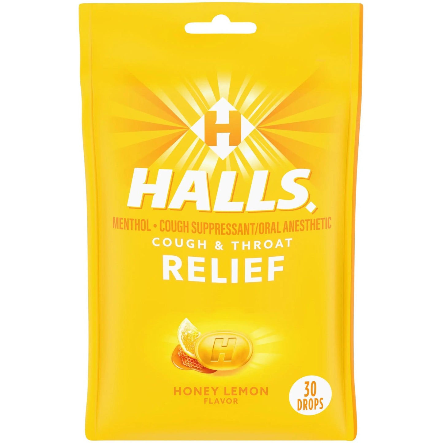 HALLS RELIEF HONEY LEMON COUGH DROPS