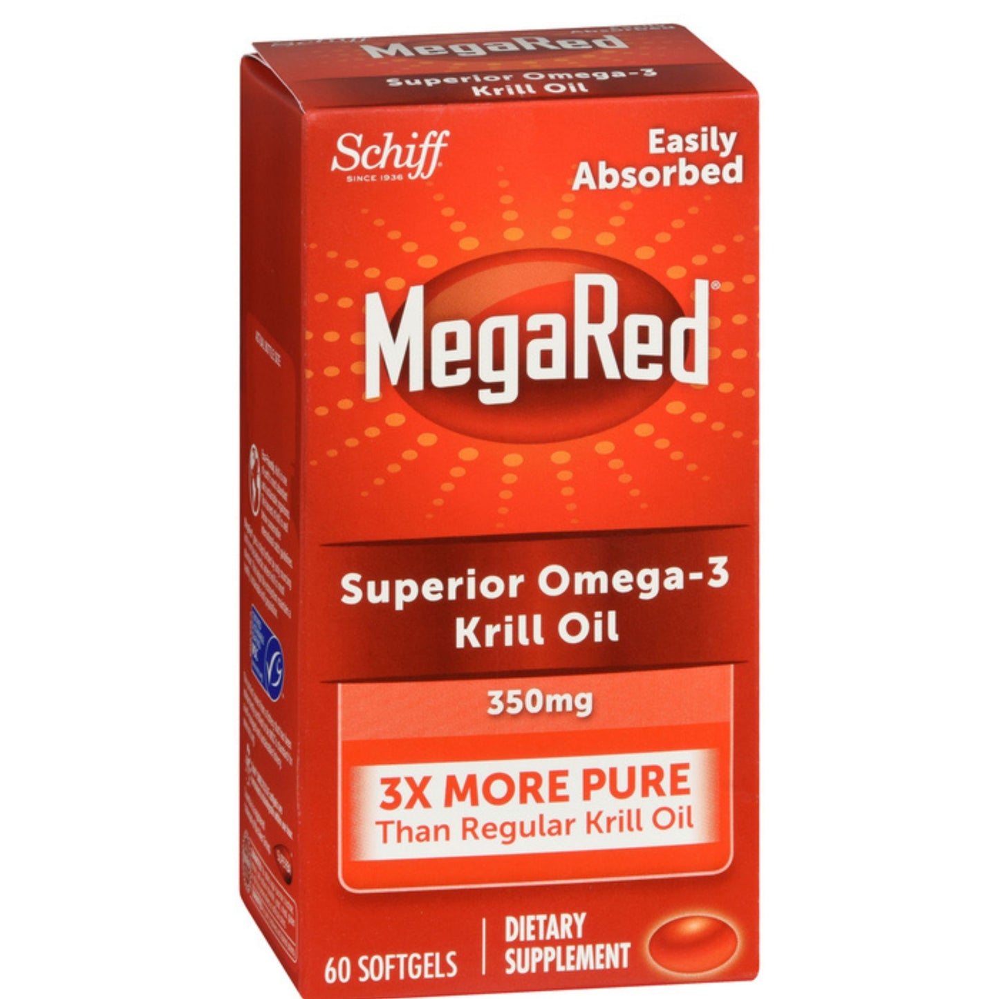 MegaRed Omega-3 350mg Krill Oil Softgels 60ct