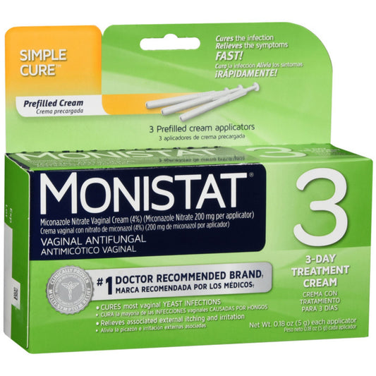 Monistat 3 Vaginal Antifungal Prefilled Cream 3x5gm