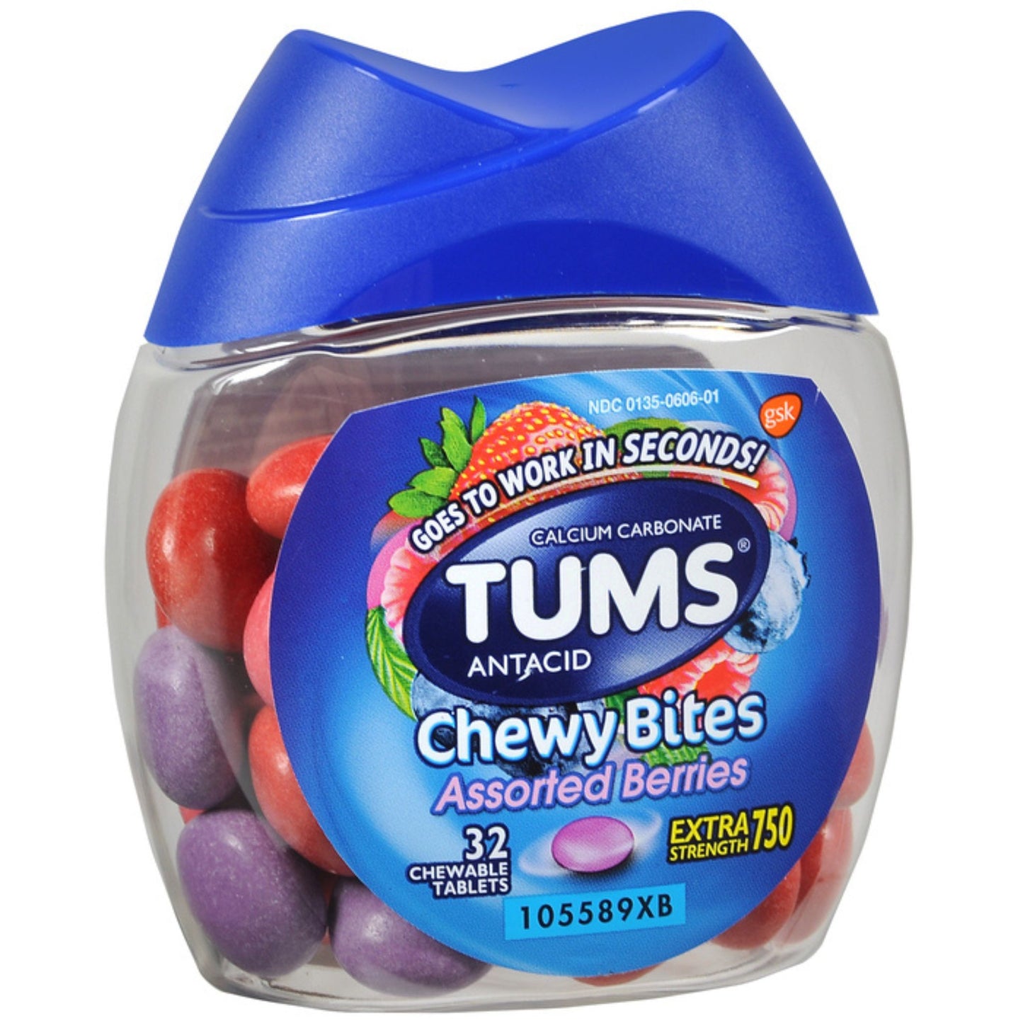 Tums Chewy Bites Extra Strength Assorted Berry Tablets 32ct